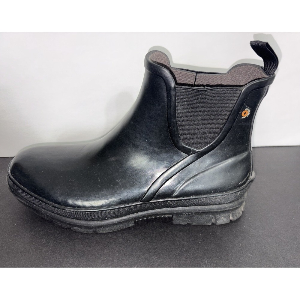 BOGS Amelia Rain Boots Ankle Womens Size 8 Black Slip On Waterproof 78900-001
